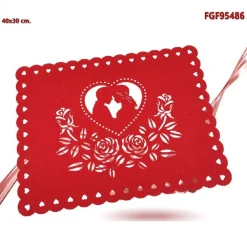 TOVAGLIETTA 40 X 30 CM FORMA RETTANGOLARE IN TESSUTO ROSSO SAN VALENTINO 95486