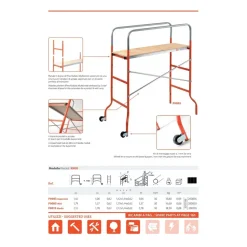 TRABATTELLO FAI DA TE MEDIO CON PIANO IN LEGNO ALTEZZA MASSIMA 3,78 M KREO MEDIO