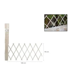 TRALICCIO ESTENSIBILE IN LEGNO NATURALE CHIARO PIANTE RAMPICANTI GIARDINO 180X90CM 222733