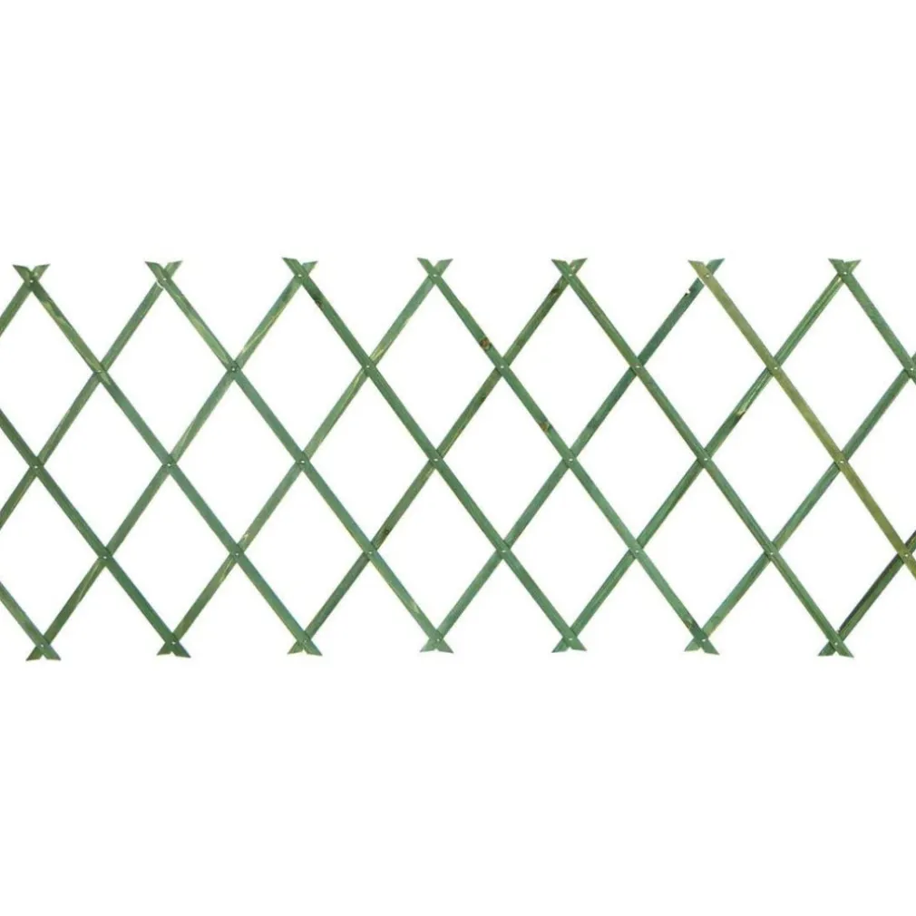 TRALICCIO RETE ESTENSIBILE IN LEGNO VERDE PER PARETE DA GIARDINO PIANTE 300X100