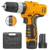TRAPANO AVVITATORE A BATTERIA LITIO FUNZIONE A PERCUSSIONE 12V DOPPIA BATTERIA