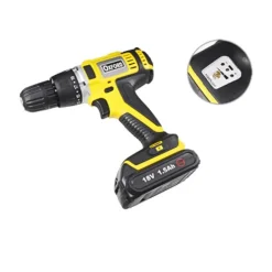 TRAPANO AVVITATORE CORDLESS DOPPIA BATTERIA A LITIO 18V LED INDICATORE BATTERIA