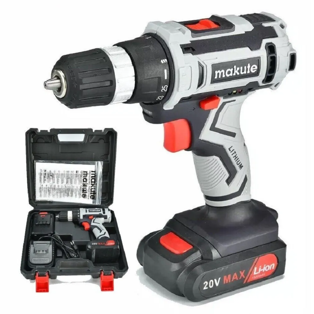 TRAPANO AVVITATORE DOPPIA BATTERIA A LITIO 20V COPPIA 30NM + VALIGIA CD027