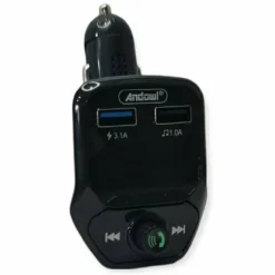 TRASMETTITORE FM VIVAVOCE WIRELESS PER AUTO Q-C66 CARICATORE MUSICALE DOPPIO USB