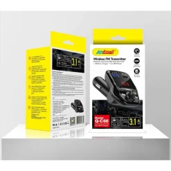 TRASMETTITORE FM VIVAVOCE WIRELESS PER AUTO Q-C66 CARICATORE MUSICALE DOPPIO USB