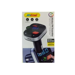 TRASMETTITORE FM WIRELESS CARICATORE USB MP3 PER AUTO SLOT SCHEDA MEMORIA Q-C58