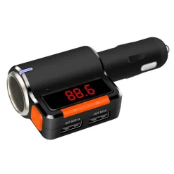 TRASMETTITORE VIVAVOCE BLUETOOTH CON DISPLAY FM LETTORE USB MP3 MODULATORE AUTO