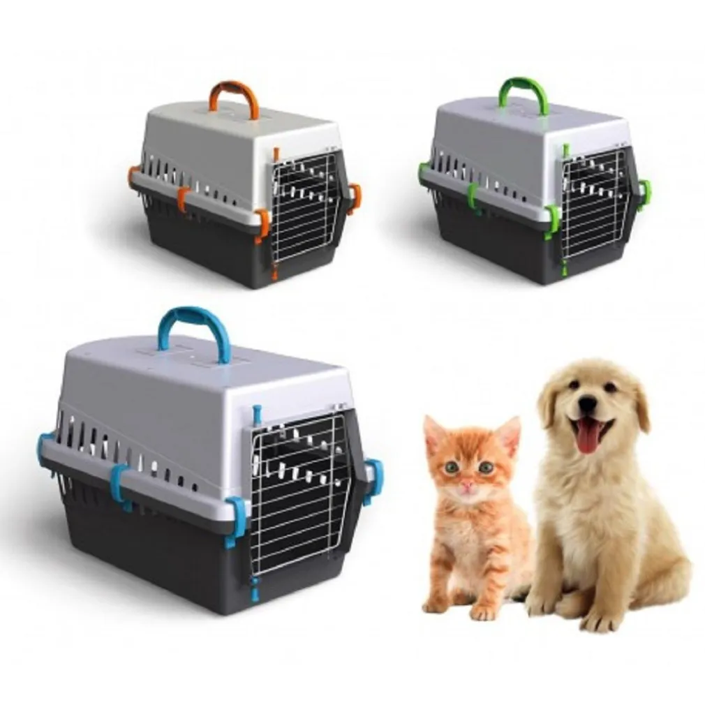 TRASPORTINO CON GRIGLIA IN METALLO PER CANI E GATTI DA VIAGGIO 50 X 33 X 32 CM