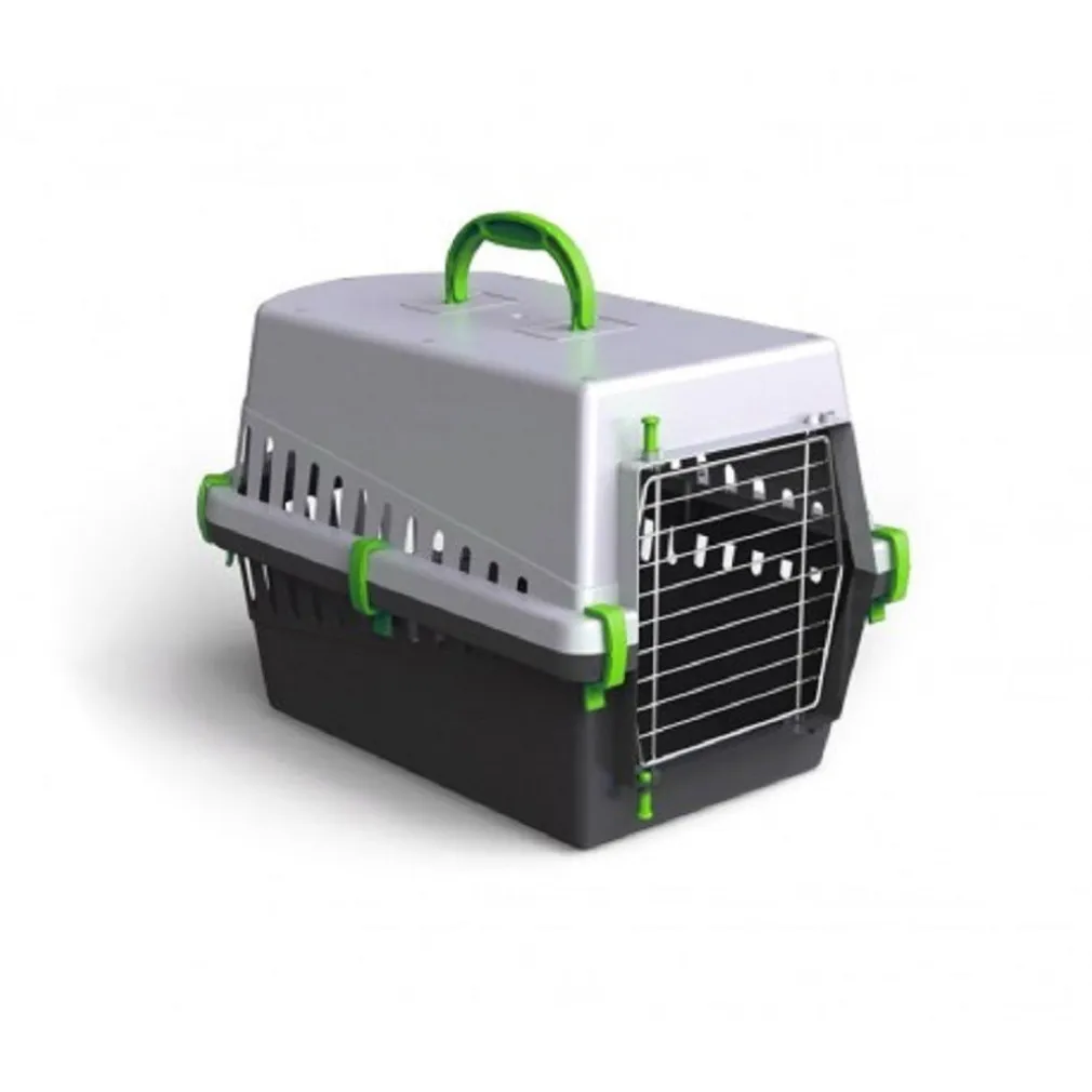 TRASPORTINO CON GRIGLIA IN METALLO PER CANI E GATTI DA VIAGGIO 50 X 33 X 32 CM