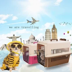 TRASPORTINO PER ANIMALI GATTO CANE BORSA VIAGGI PORTATILE TRASPIRANTE 81X60X59CM