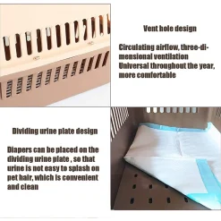 TRASPORTINO PER ANIMALI TRASPORTO GATTI CANI GABBIA VIAGGIO PORTATILE 66X47X46CM