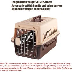 TRASPORTINO PER ANIMALI TRASPORTO GATTI CANI GABBIA VIAGGIO PORTATILE 66X47X46CM