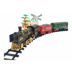 TRENINO ELETTRICO NATALIZIO CON MULINO LUCI E SUONI DECORAZIONI NATALE 20PCS