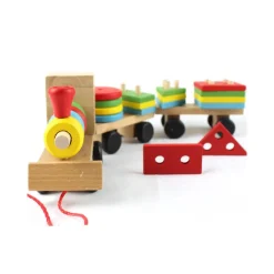 TRENINO LEGNO GIOCO BAMBINO DIDATTICO EDUCATIVO FORME PUZZLE INCASTRO