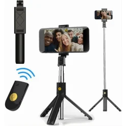 TREPPIEDE 3IN1 SELFIE STICK BLUETOOTH ASTA ESTENSIBILE CON TELECOMANDO PORTATILE