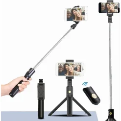 TREPPIEDE 3IN1 SELFIE STICK BLUETOOTH ASTA ESTENSIBILE CON TELECOMANDO PORTATILE
