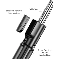 TREPPIEDE 3IN1 SELFIE STICK BLUETOOTH ASTA ESTENSIBILE CON TELECOMANDO PORTATILE