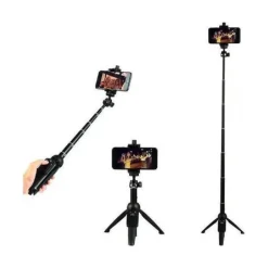 TREPPIEDE SELFIE STICK CON CONTROLLER BLUETOOTH SENZA FILI RIMOVIBILE Q-L1388