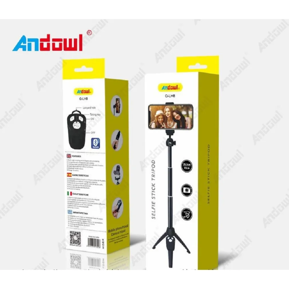 TREPPIEDI PER SELFIE STICK PER CELLULARE TELECAMERA CONTROLLER BLUETOOTH Q-LH8