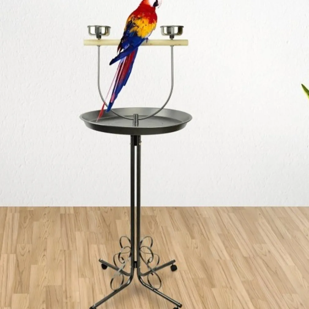 TRESPOLO PER PAPPAGALLI POSATOIO CON VASSOIO DI RACCOLTA E SCODELLE