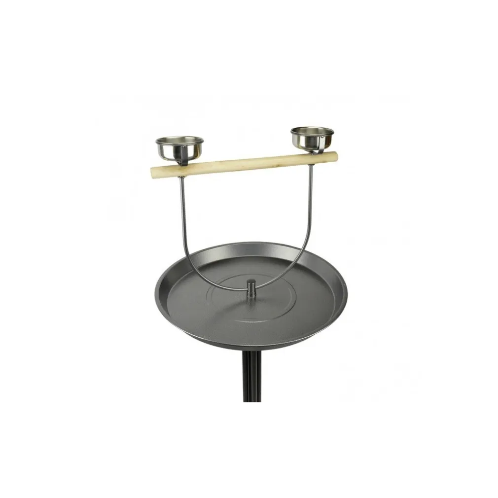 TRESPOLO PER PAPPAGALLI POSATOIO CON VASSOIO DI RACCOLTA E SCODELLE