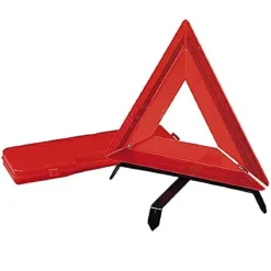 TRIANGOLO D'EMERGENZA FLUORESCENTE CON PIEDISTALLO CUSTODIA OMOLOGAZIONE EUROPEA