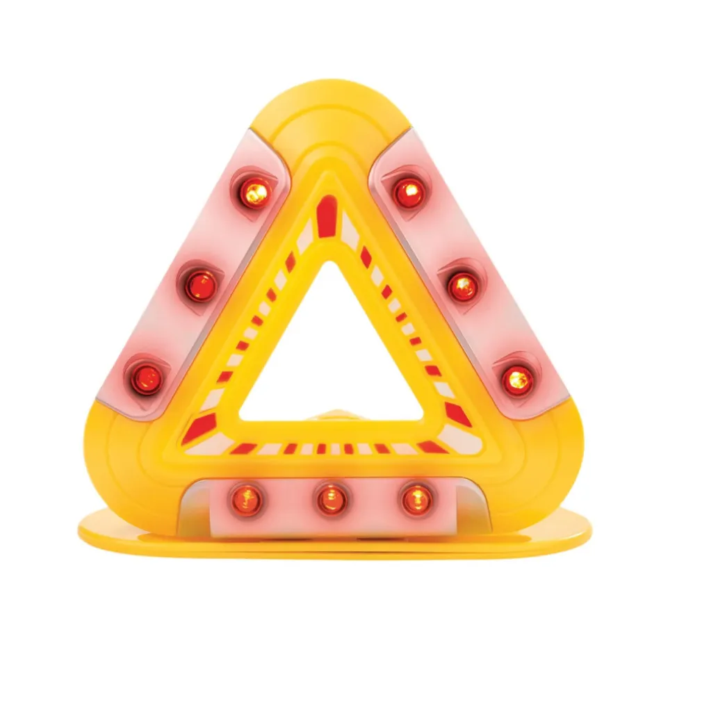 TRIANGOLO DI EMERGENZA PER AUTO A 9 LED RICARICABILE SEGNALE PERICOLO MAGNETICO