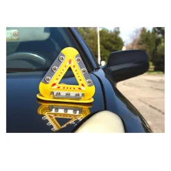 TRIANGOLO DI EMERGENZA PER AUTO A 9 LED RICARICABILE SEGNALE PERICOLO MAGNETICO