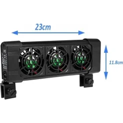 TRIPLA VENTOLA DI RAFFREDDAMENTO PER ACQUARIO 3 VENTOLE 12 VOLT 0.5A 50MM FS-603