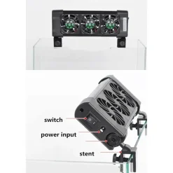 TRIPLA VENTOLA DI RAFFREDDAMENTO PER ACQUARIO 3 VENTOLE 12 VOLT 0.5A 50MM FS-603