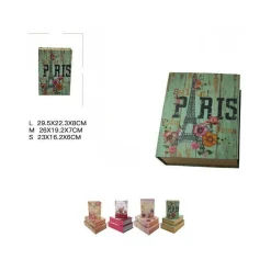 TRIS 3PZ SCATOLA BOX CONFEZIONE REGALO MATRIOSKA FANTASIA 3 MISURE