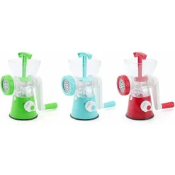 TRITATUTTO MANUALE MACININO PORTATILE A MANOVELLA IN ACCIAIO PER CARNE MANZO PESCE MAIALE