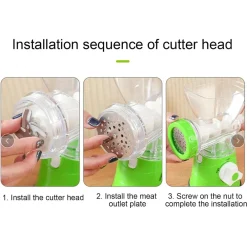 TRITATUTTO MANUALE MACININO PORTATILE A MANOVELLA IN ACCIAIO PER CARNE MANZO PESCE MAIALE