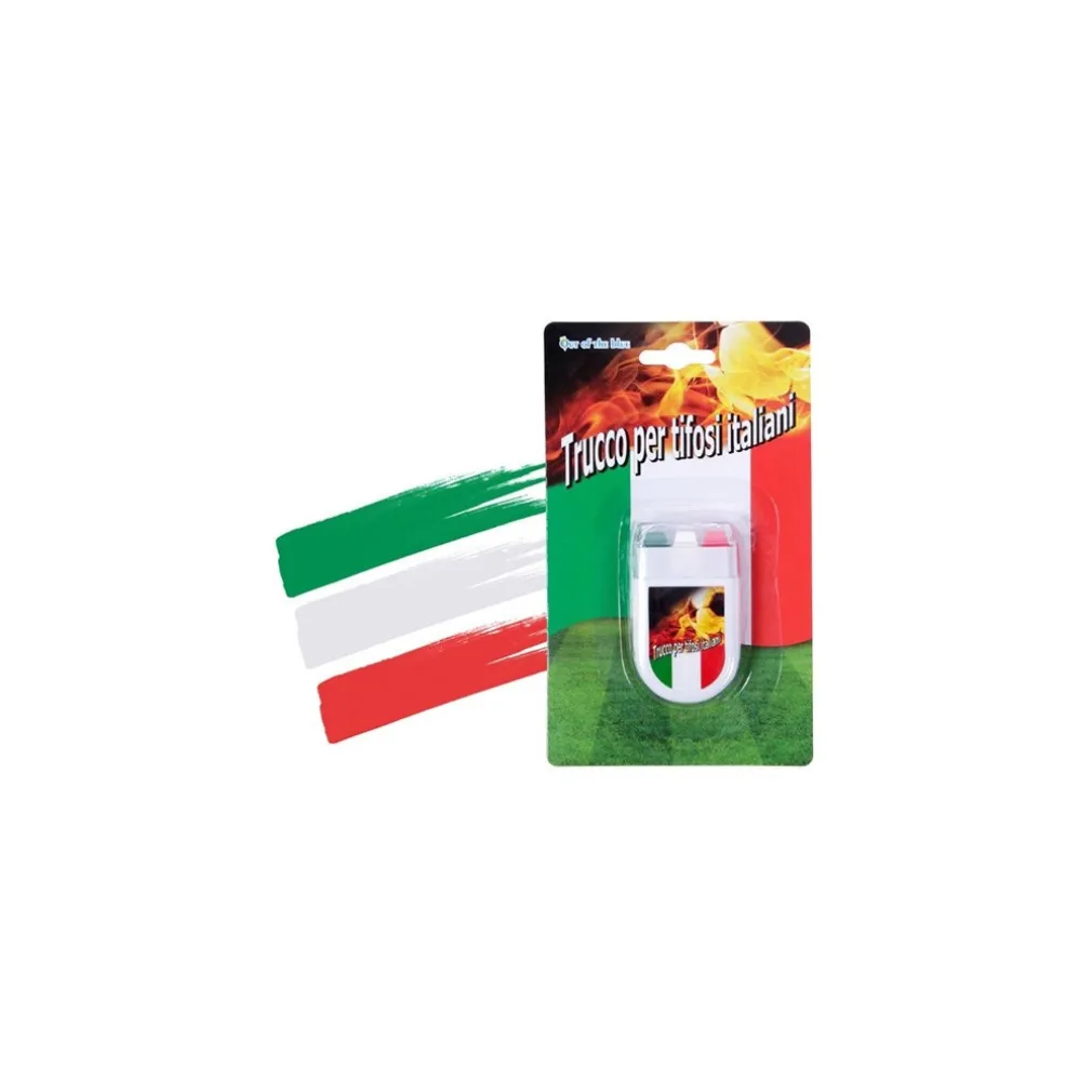 TRUCCO PER TIFOSI BANDIERA ITALIA ITALIANA 4X6CM STICK MAKE UP VISO CALCIO SPORT