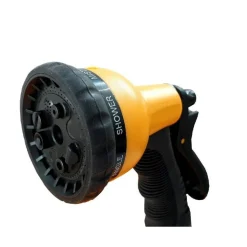 TUBO A SPIRALE 15M FLESSIBILE ACQUA IRRIGAZIONE GIARDINO CON PISTOLA A 8 GETTI