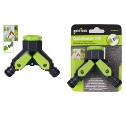 TUBO CONNETTORE A Y CON RUBINETTO 2 VIE RAPIDO UNIVERSALE PLASTICA GIARDINO 94752