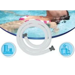 TUBO DA 3 MT DIAM.38 MM PER POMPE FILTRI A SABBIA BIANCO RICAMBIO PISCINA 58368