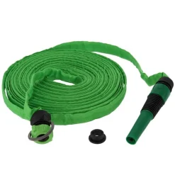 TUBO DA GIARDINO PIATTO POMPA ACQUA TERRAZZO GIARDINO 15MT CON LANCIA PISTOLA