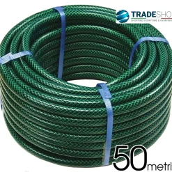 TUBO DA GIARDINO RINFORZATO 50 MT VERDE CLASSICO 3 STRATI BOBINA IRRIGAZIONE