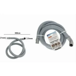 TUBO DI SCARICO UNIVERSALE PER LAVATRICE LAVASTOVIGLIE DA 300 CM CORRUGATO 59056