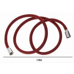 TUBO DOCCIA FLESSIBILE 1.8 METRI ROSSO 180CM LACCIO BAGNO PER DOCCETTA BOX 87282