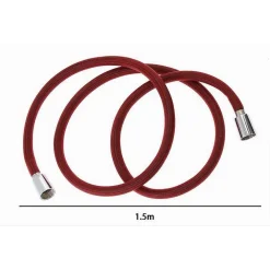 TUBO DOCCIA FLESSIBILE 1.5 MT ROSSO 150 CM LACCIO BAGNO PER DOCCETTA BOX 87281