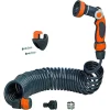 TUBO ESTENSIBILE DA GIARDINO TERRAZZO POMPA SPIRALE 10MT CON PISTOLA IRRIGAZIONE