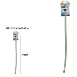 TUBO FLESSIBILE FLESSIBILI PER RUBINETTO MISCELATORE ACQUA ØF1/2 X M10/1 LUNGO 40CM 87969