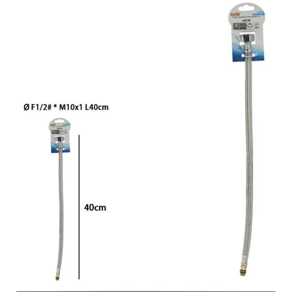 TUBO FLESSIBILE FLESSIBILI PER RUBINETTO MISCELATORE ACQUA ØF1/2 X M10/1 LUNGO 40CM 87969