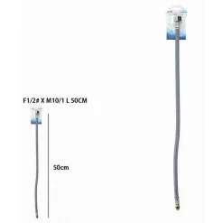 TUBO FLESSIBILE FLESSIBILI RUBINETTO MISCELATORE ACQUA 50 CM F1/2 X M10/1 87373