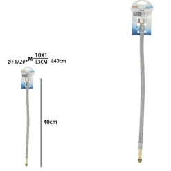 TUBO FLESSIBILE FLESSIBILI RUBINETTO MISCELATORE ACQUA 40 CM F1/2 X M10/1 79911