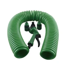 TUBO FLESSIBILE SPIRALE MOLLA 7.5MT CON PISTOLA INNAFFIARE GIARDINO POMPA 57517