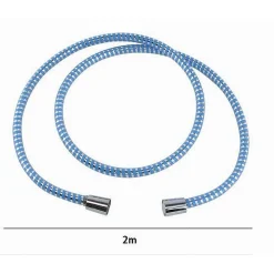TUBO LACCIO FLESSIBILE DOCCIA 2 METRI LACCIO PVC RIVESTIMENTO BLU RICAMBIO 87298