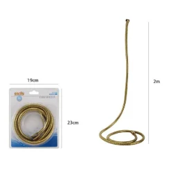 TUBO LACCIO FLESSIBILE DOCCIA DOCCETTA VASCA BAGNO 2 MT UNIVERSALE 59536 DORATO